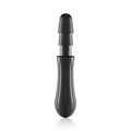Black plastic ram rod dildo handle with tapered grip and segmented head for precise control by si novelties