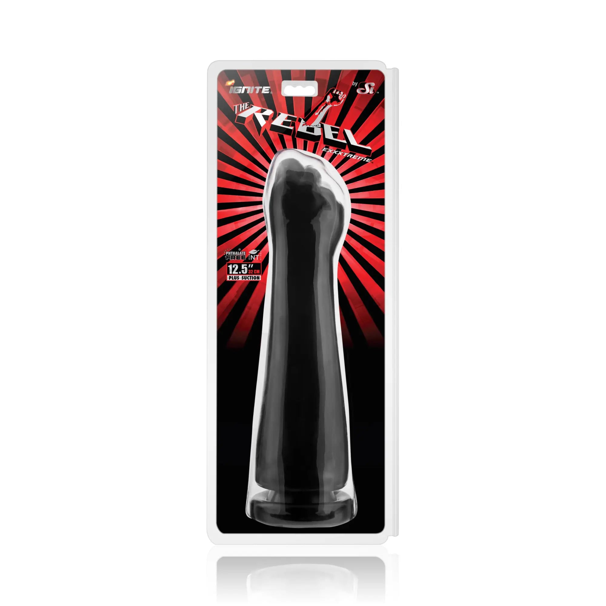 Black silicone fist toy the rebel extreme by ignite from si novelties for intense sensory play