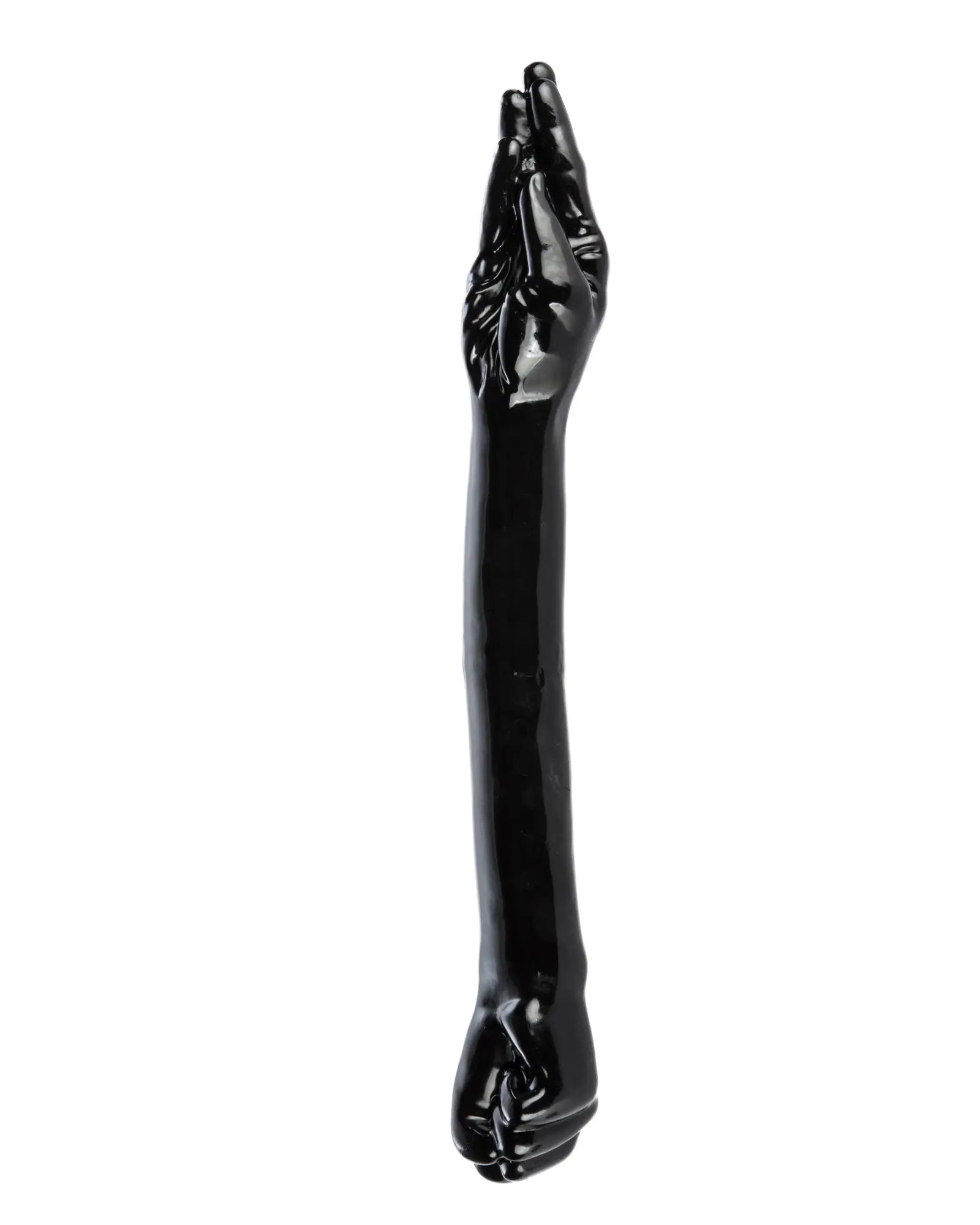 Si novelties the rebel intruder 21.65in black glossy latex arm cuff with sculpted hand and fingers