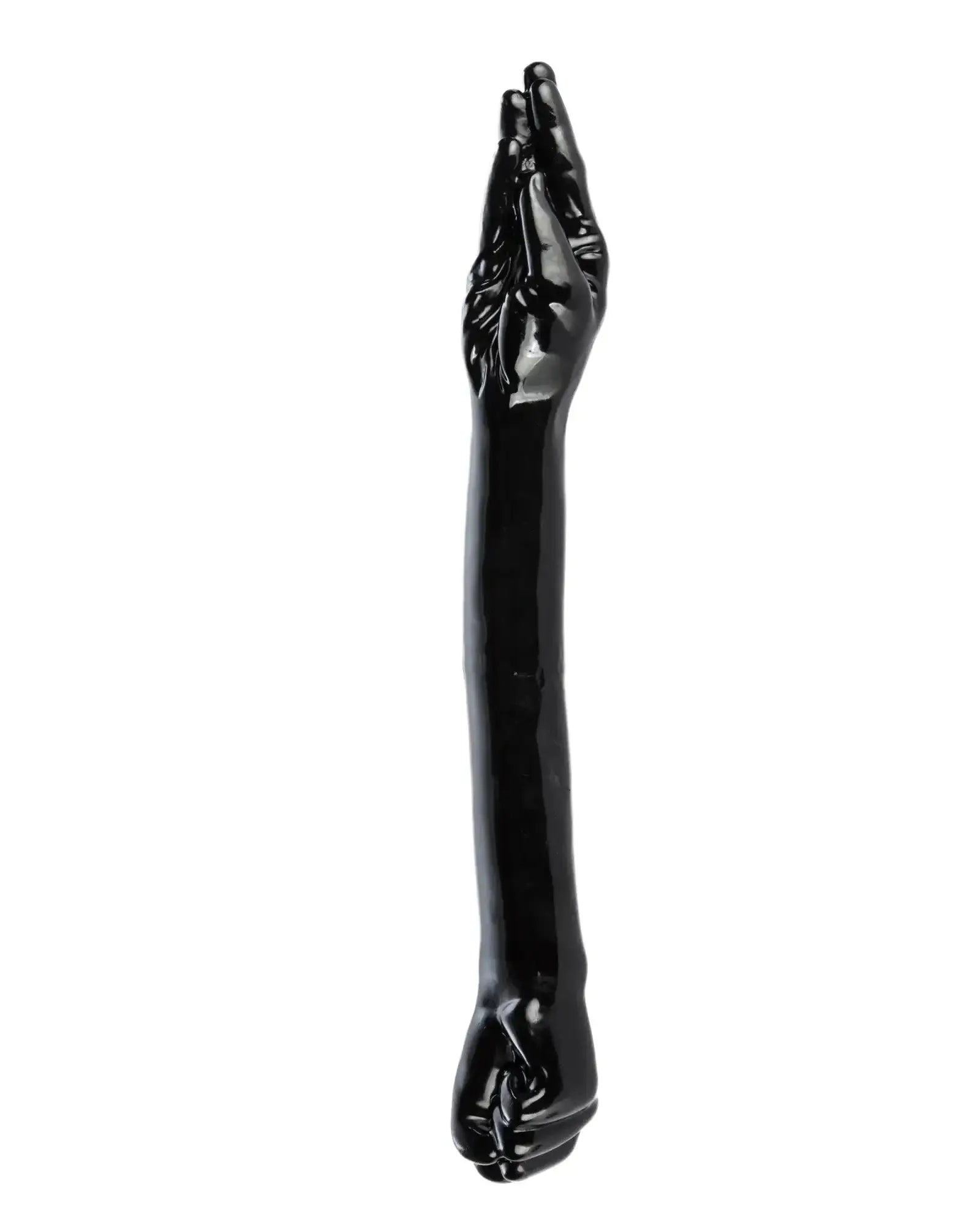 Si novelties the rebel intruder 21.65in black glossy latex arm cuff with sculpted hand and fingers