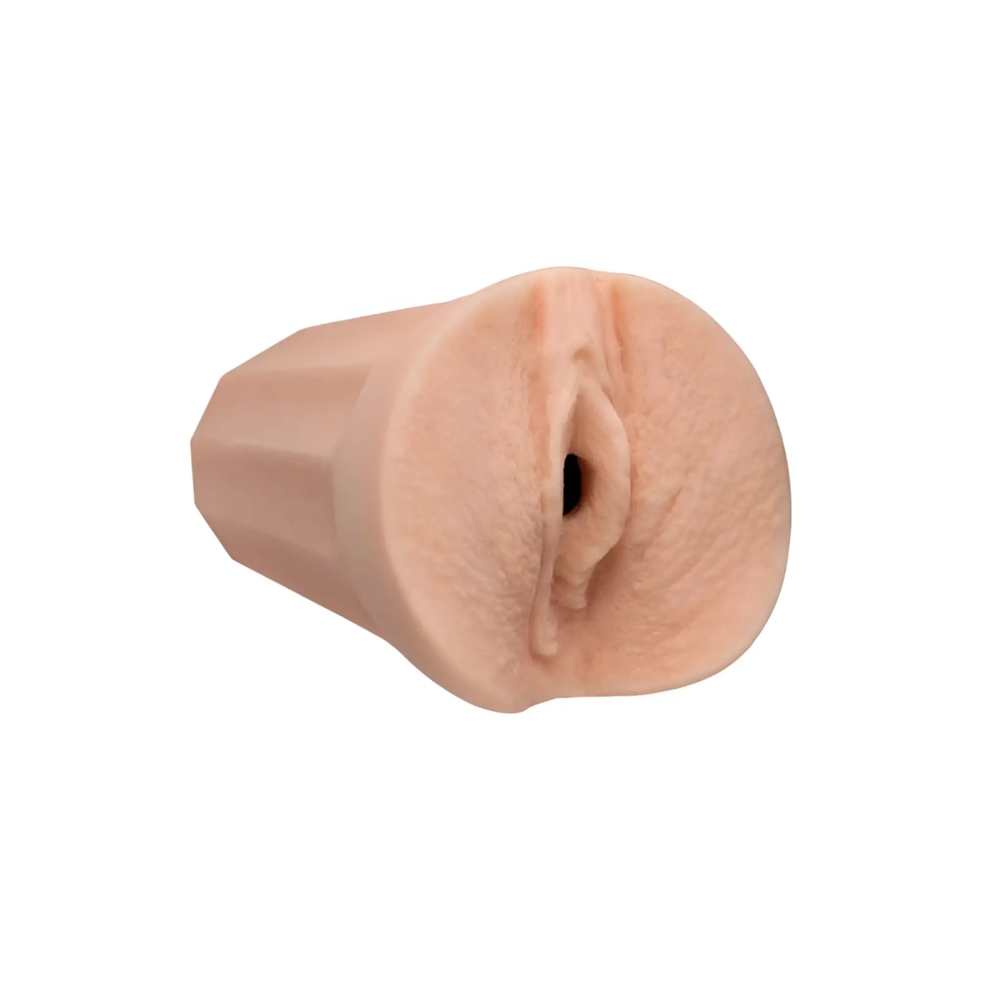 Peach-colored silicone anal plug with textured surface and tapered design from signature strokers remy lacroix ultraskyn pocket pussy vanilla