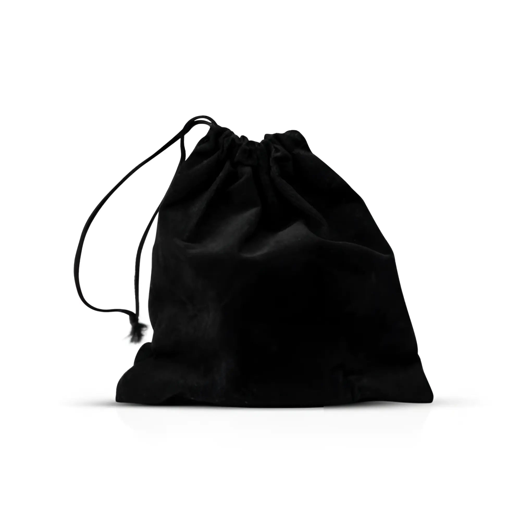 Black velvet drawstring bag for sinner drang fun metal anal plug in silver for discreet storage and travel