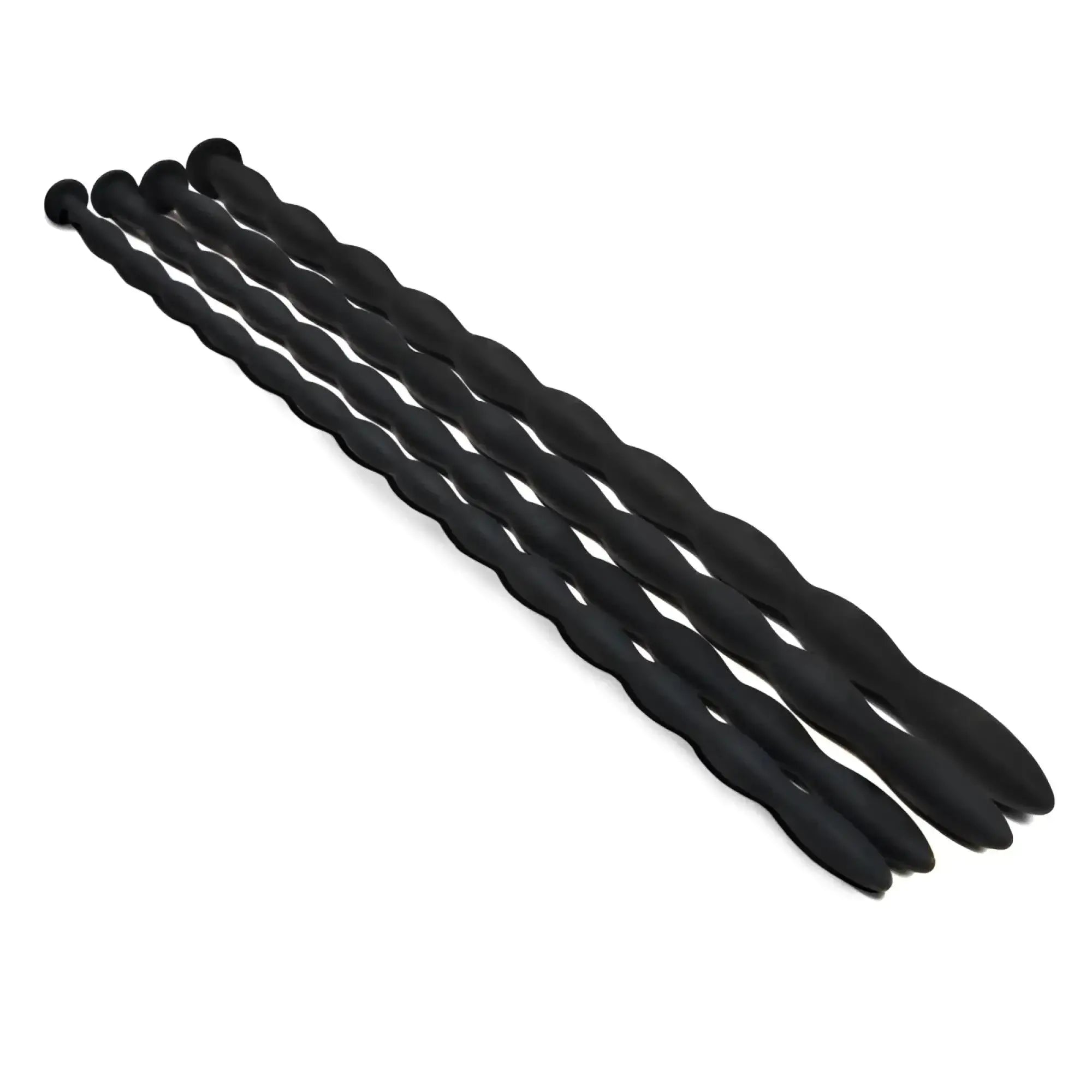 Black twisted silicone anal dilators from sinner silicone dilator set designed for gradual and comfortable use