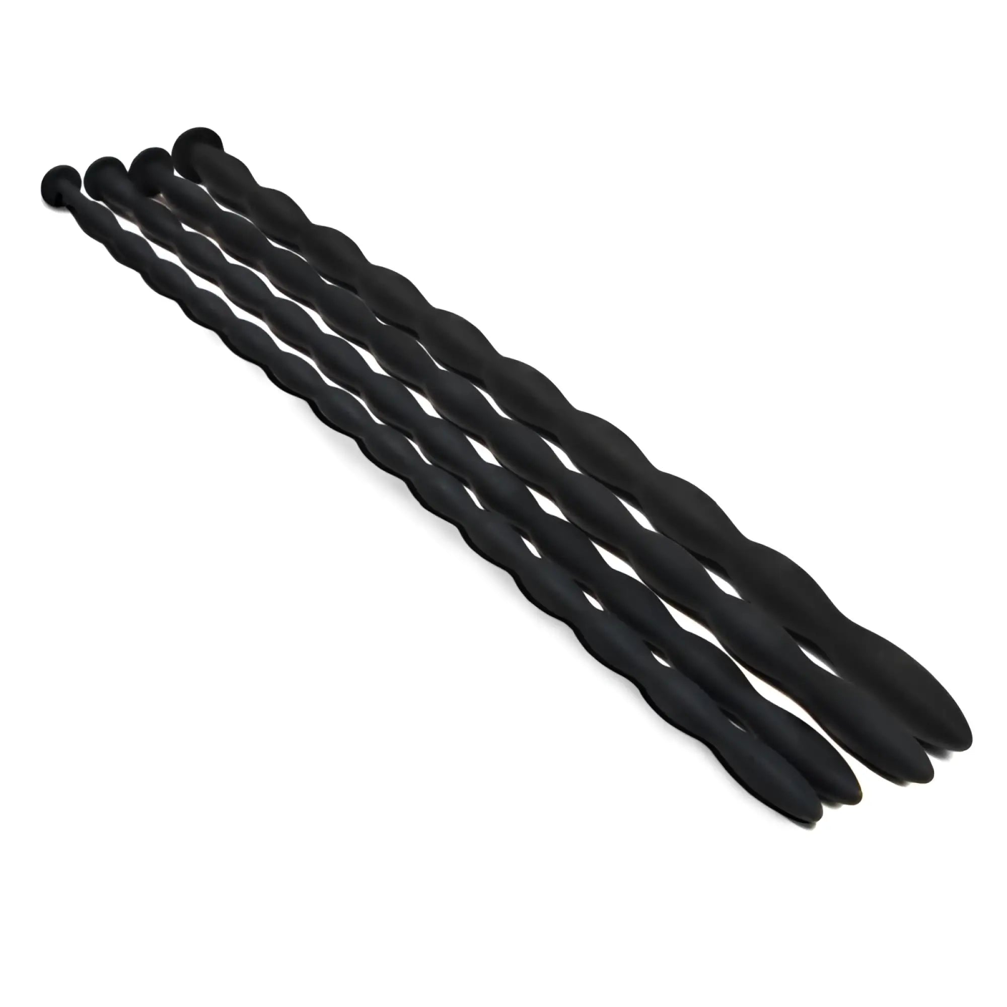 Black twisted silicone anal dilators from sinner silicone dilator set designed for gradual and comfortable use