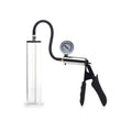 Transparent cylindrical size matters penis pump kit with black handle and gauge 2 inch cylinder vacuum pump