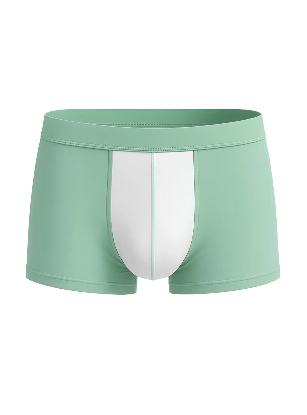 Soft stretch contrast trunk boxer briefs in mint green and white with smooth stretchy fabric finish