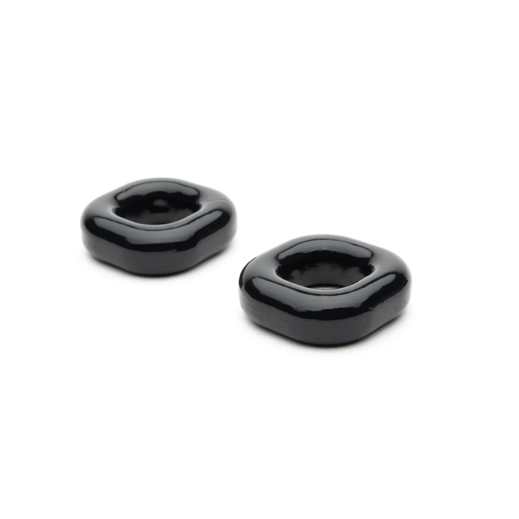 Black glossy ceramic sport fucker boner expansion pack rings square shape with rounded edges