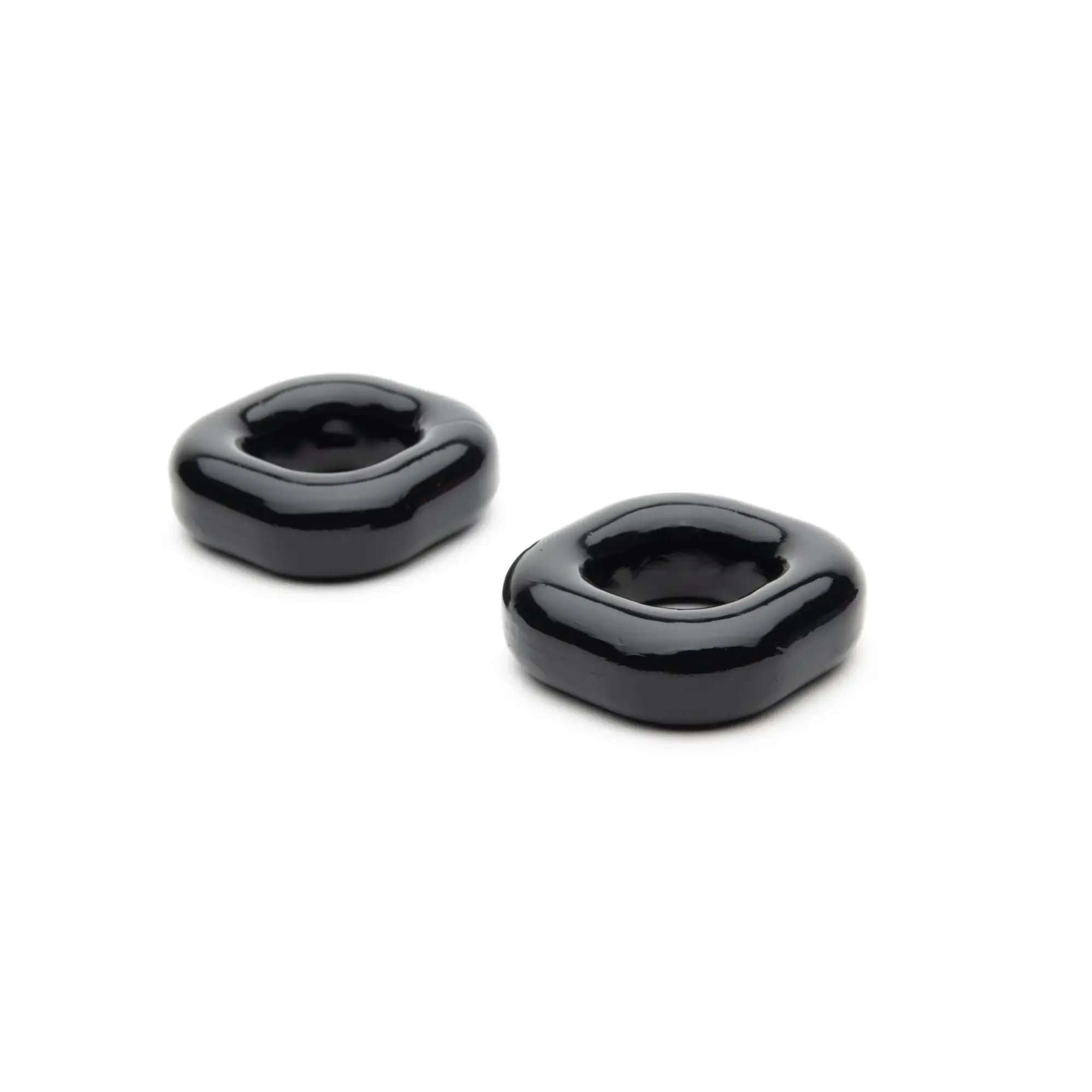 Black glossy ceramic sport fucker boner expansion pack rings square shape with rounded edges