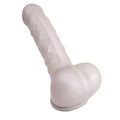 White silicone stress ball with textured ridges and rounded base for sport fucker carlos latex cock sleeve silver