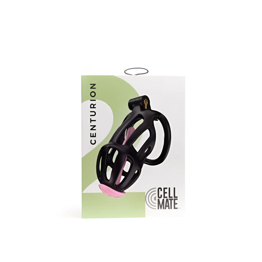 Black and pink sport fucker centurion size 2 cock cage with pussification plug by Cellmate