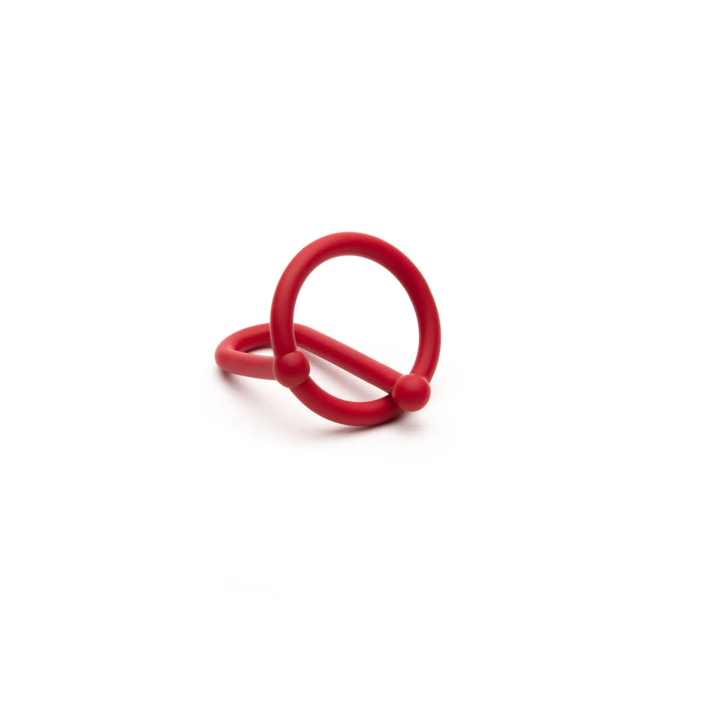 Red silicone sport fucker cum stopper 2.0 ring with minimalist interlocking design for comfortable wear