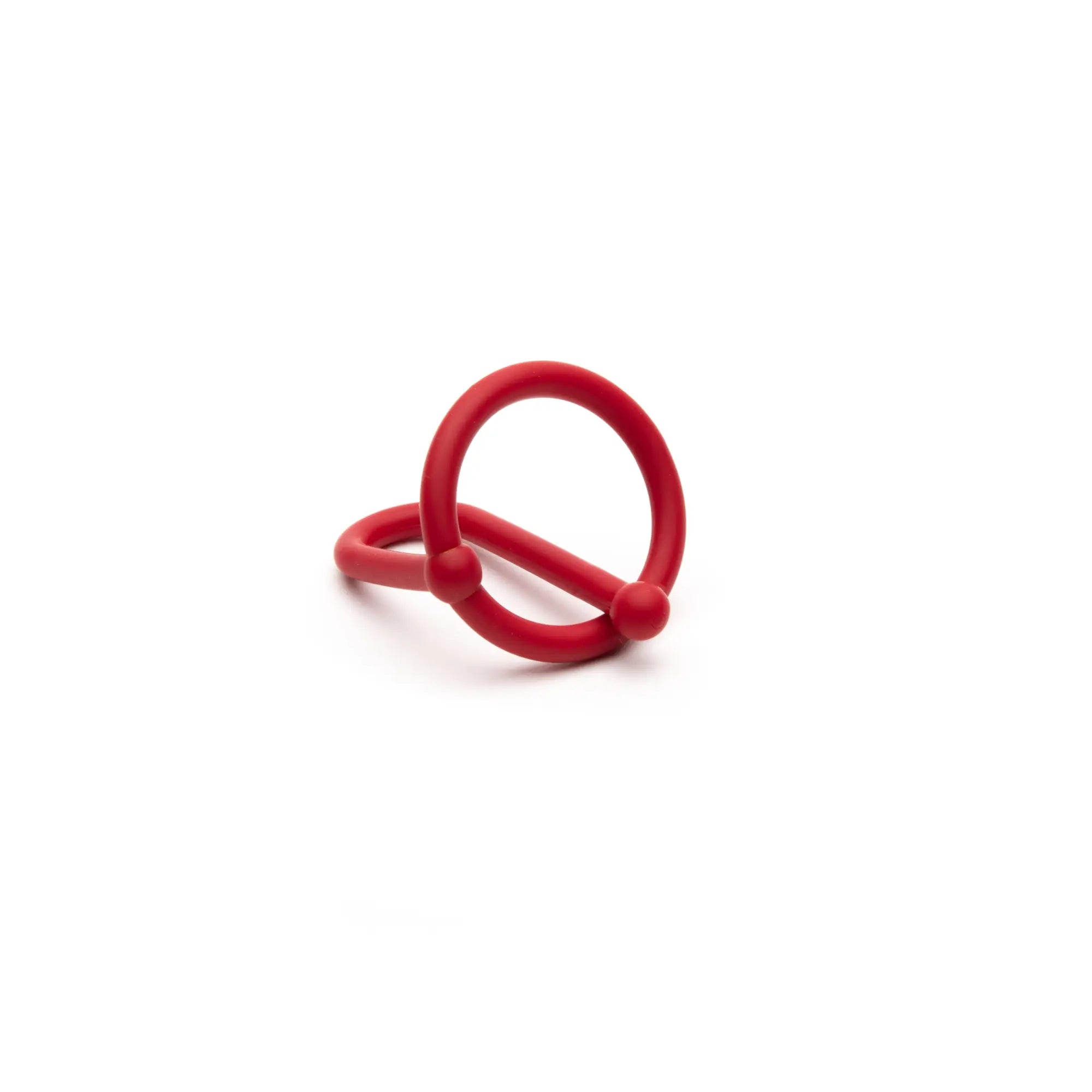 Red silicone sport fucker cum stopper 2.0 ring with minimalist interlocking design for comfortable wear