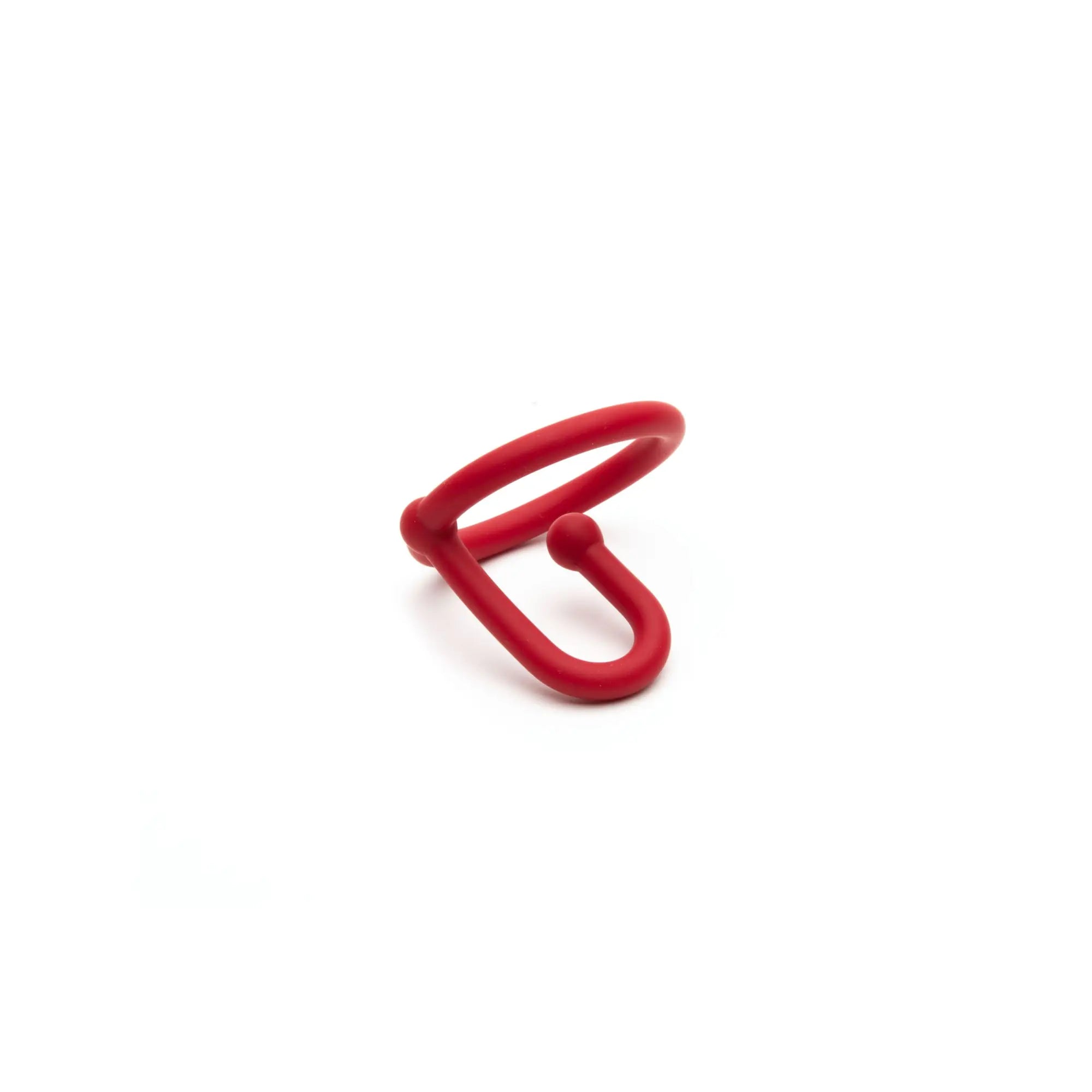Sport Fucker cum stopper by Sport Fucker red sleek matte silicone ring with minimalist interlocking loops design