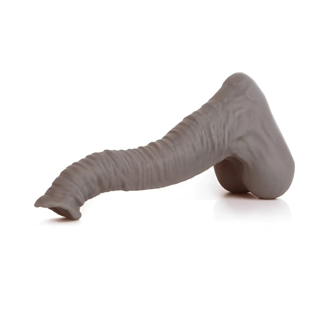 Gray silicone elephant trunk toy shaped as sport fucker dexter liquid silicone dildo medium m for personal use