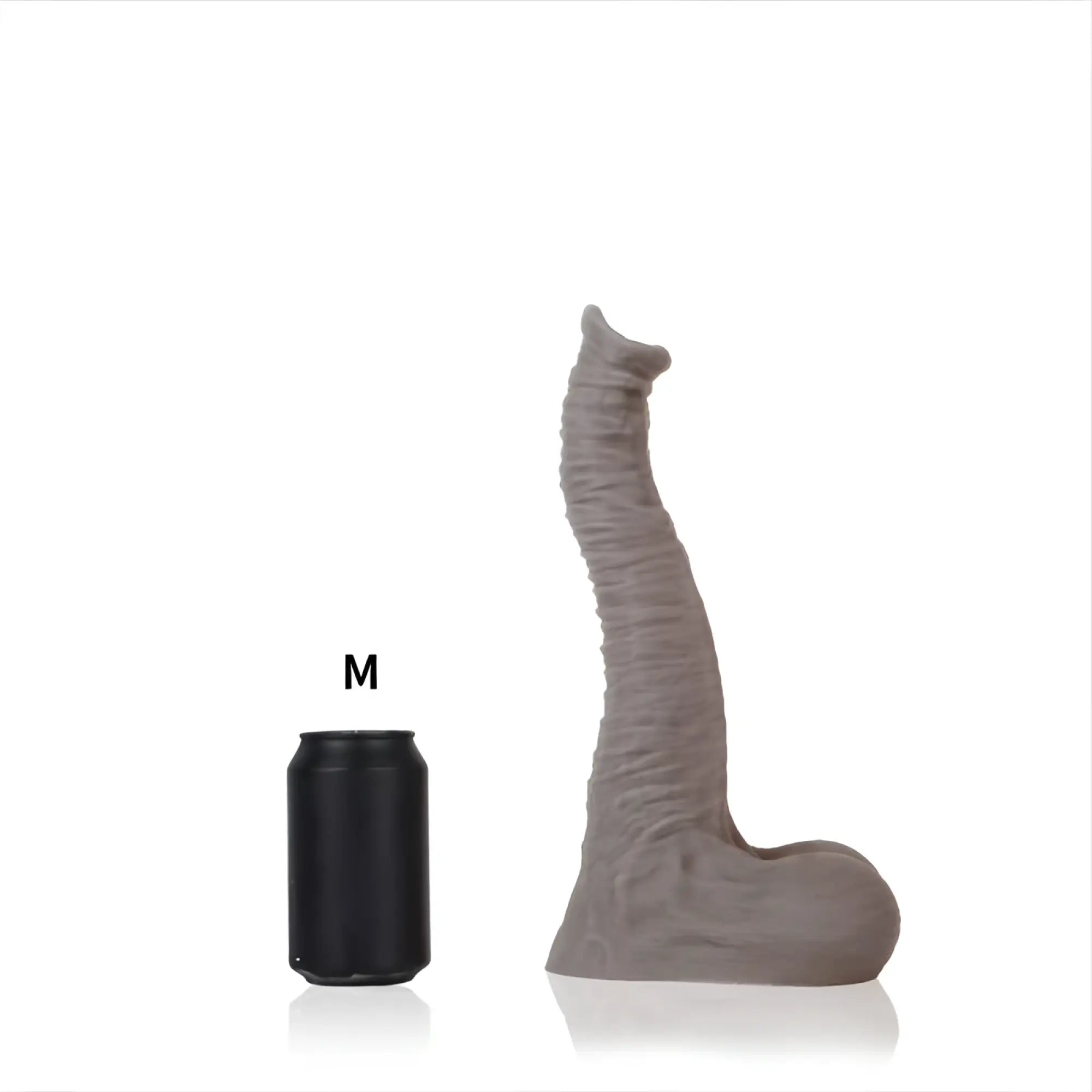 Gray sport fucker dexter medium m silicone dildo with textured surface and tapered base for sport use