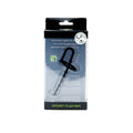 Black silicone sport fucker dipstick in clear plastic packaging with green branding for sports use