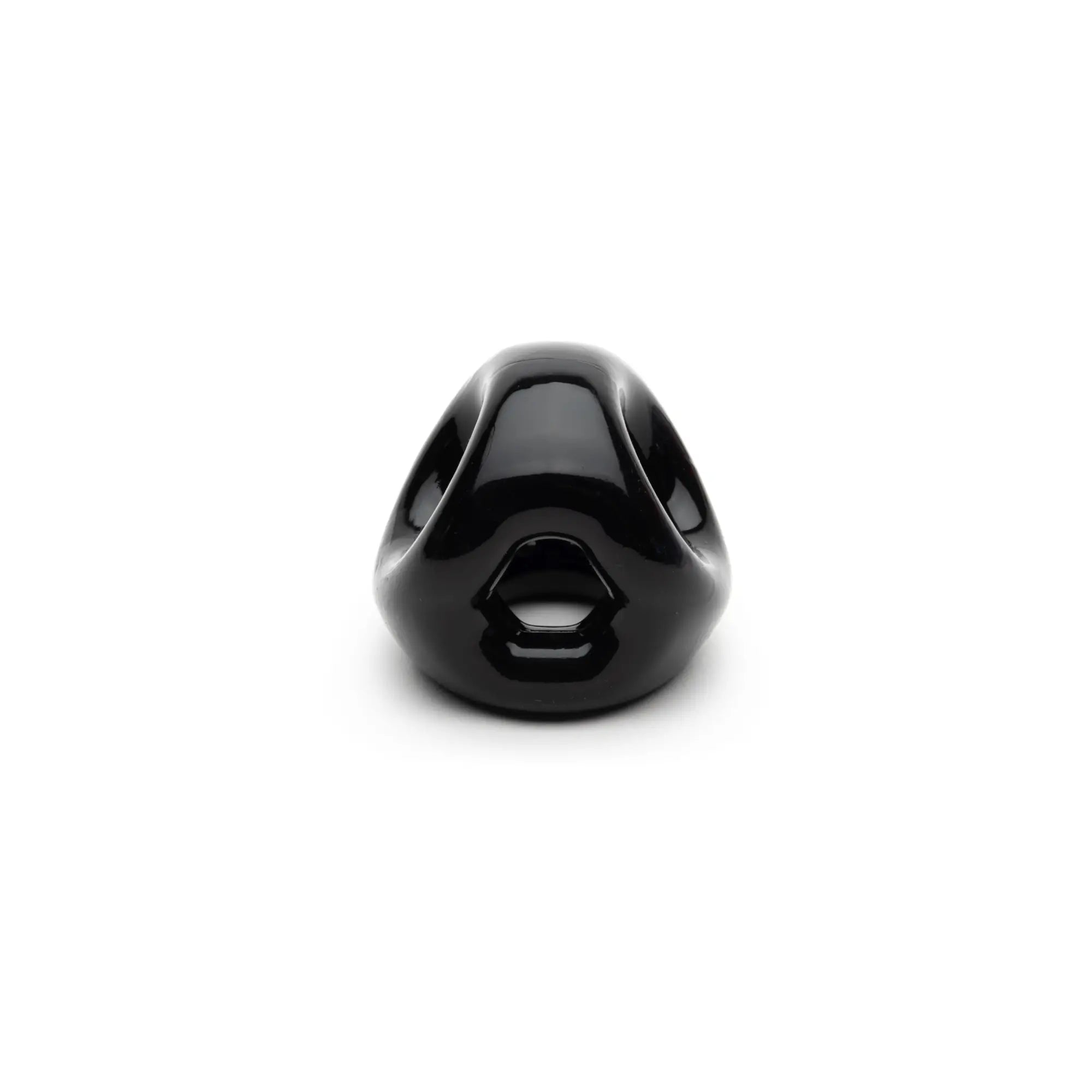Black glossy ceramic sport fucker energy ring with hexagonal cutout design for active use