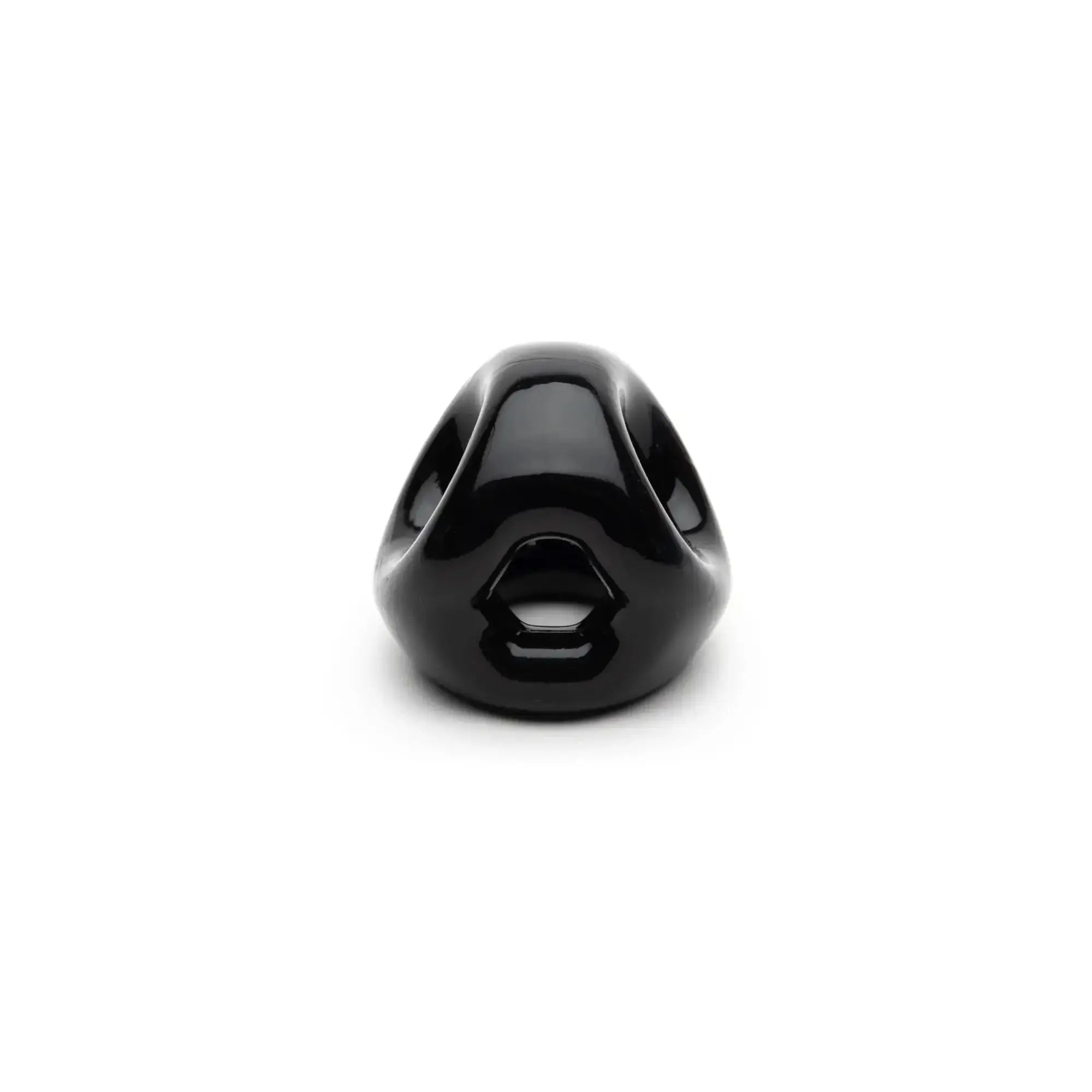 Black glossy ceramic sport fucker energy ring with hexagonal cutout design for active use