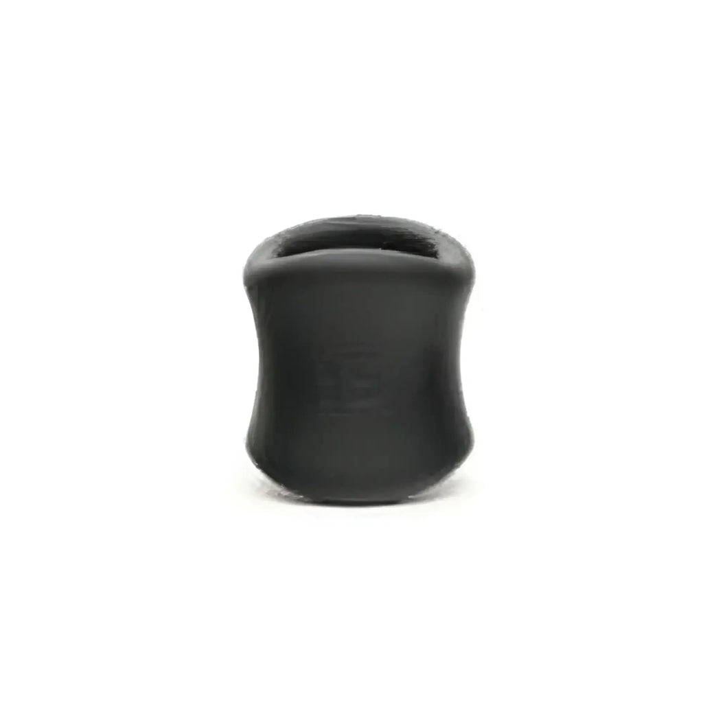 Black silicone sport fucker ergo balls ring with smooth curved design and open top for comfortable wear