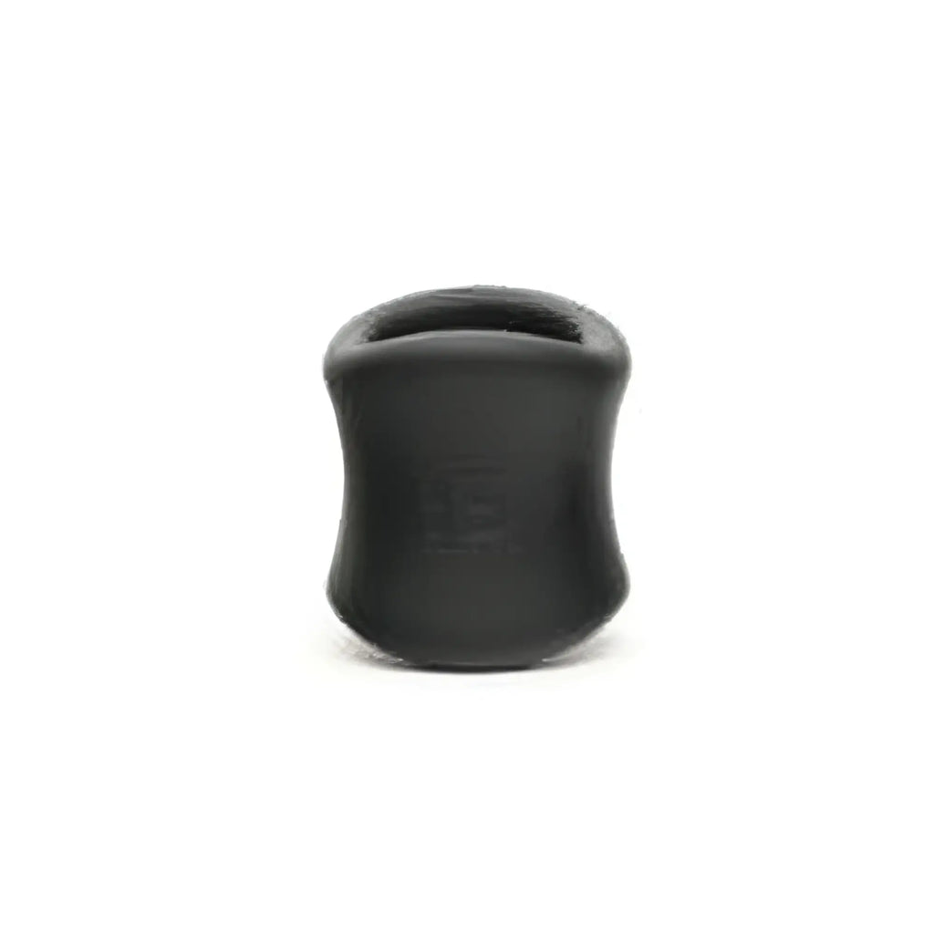 Black silicone sport fucker ergo balls ring with smooth curved design and open top for comfortable wear