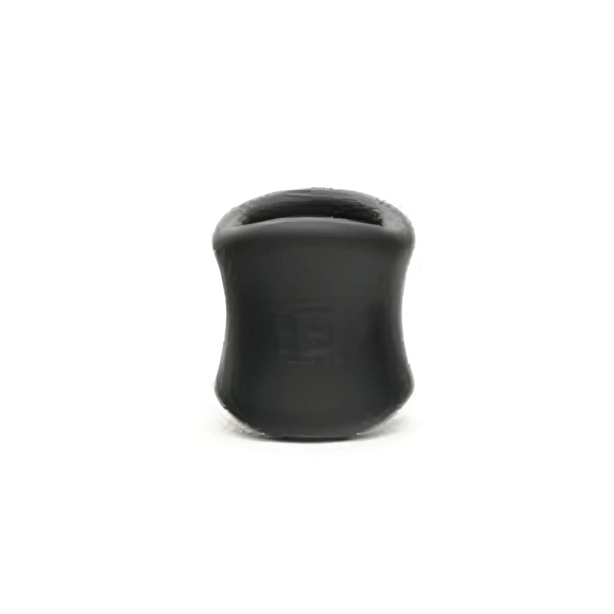 Black silicone sport fucker ergo balls ring with smooth curved design and open top for comfortable wear
