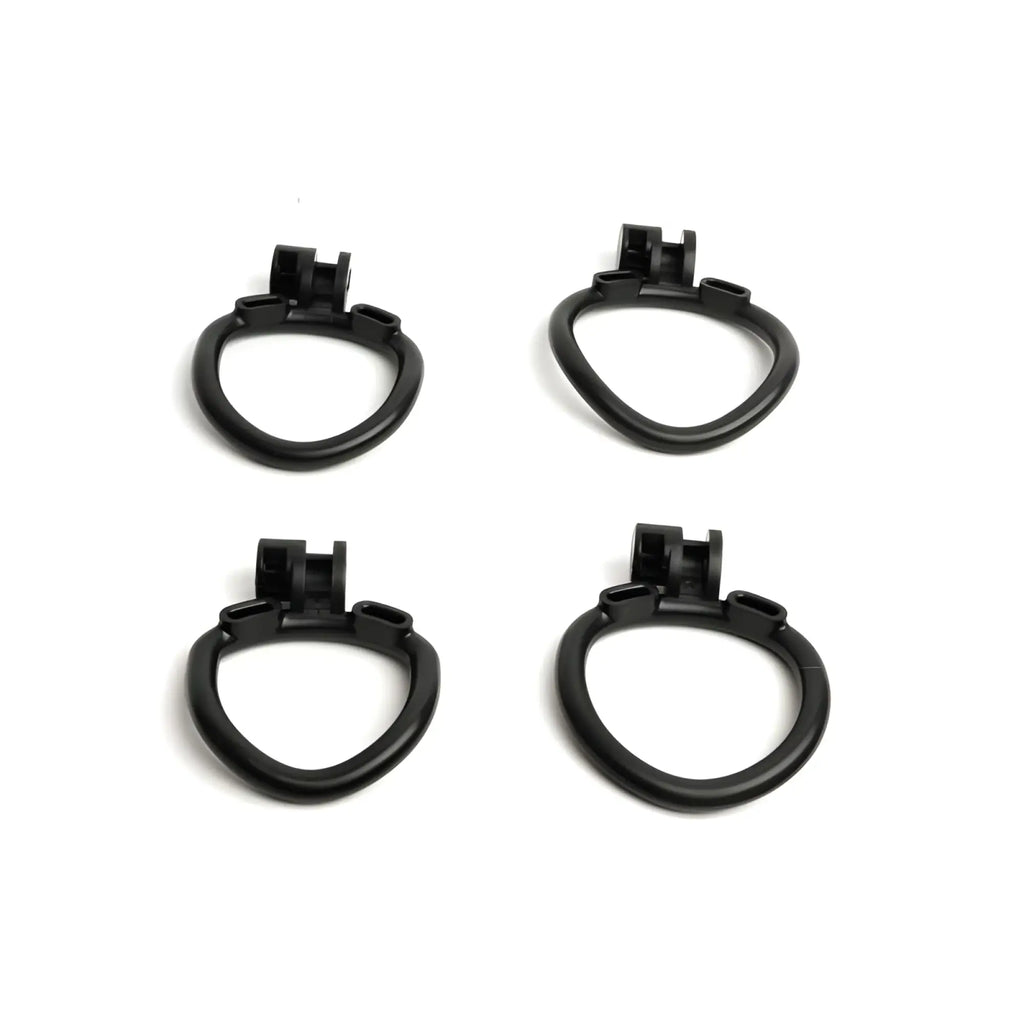 Black plastic camera mount rings with integrated clamps featured on sport fucker flexispike size 2 spiked cock cage