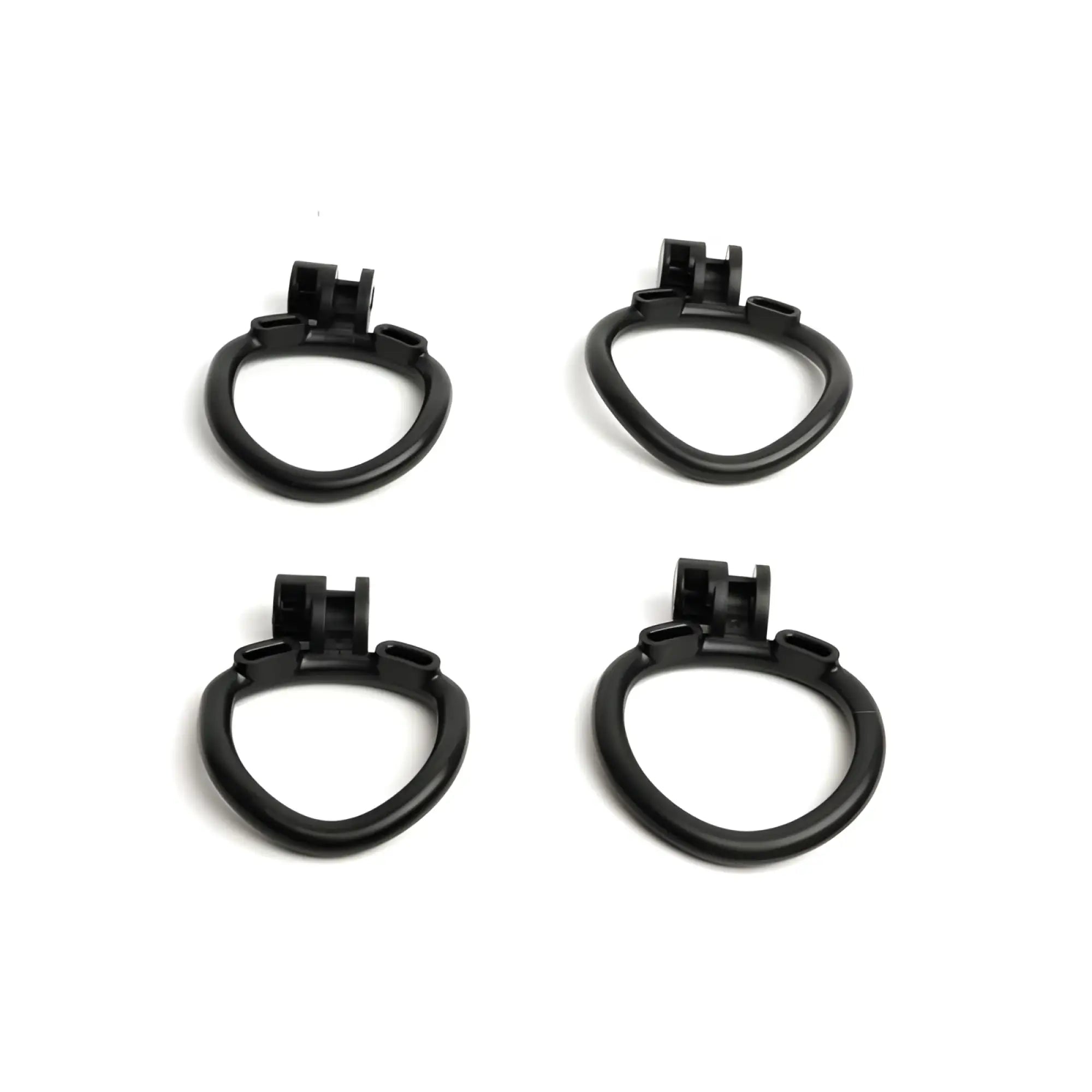 Black plastic camera mount rings with integrated clamps featured on sport fucker flexispike size 2 spiked cock cage