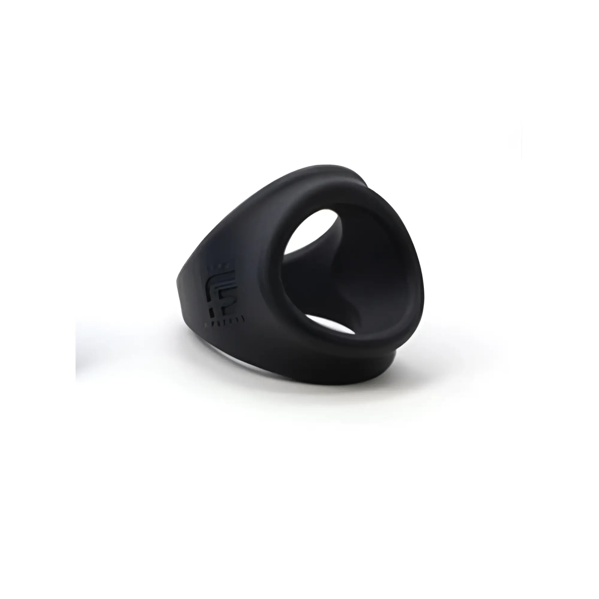 Black silicone sport fucker freeballer ring with smooth rounded interior and slightly textured exterior surface