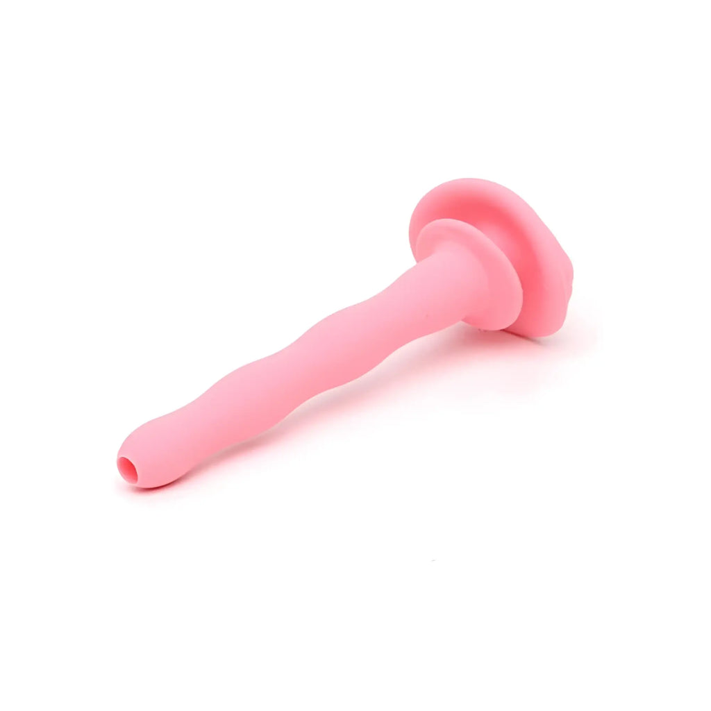 Pink silicone urethral dilator with flared rounded head and textured body from sport fucker gladiator size 1 soft cock cage