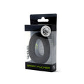 Black liquid silicone sport fucker hero ring in clear packaging with neon green branding for enhanced performance