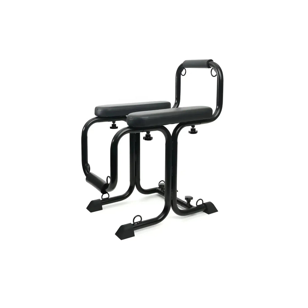 Black metal exercise bench with padded seat and backrest for sport fucker mod love seat fitness workouts