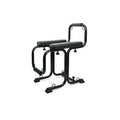 Black metal exercise bench with padded seat and backrest for sport fucker mod love seat fitness workouts