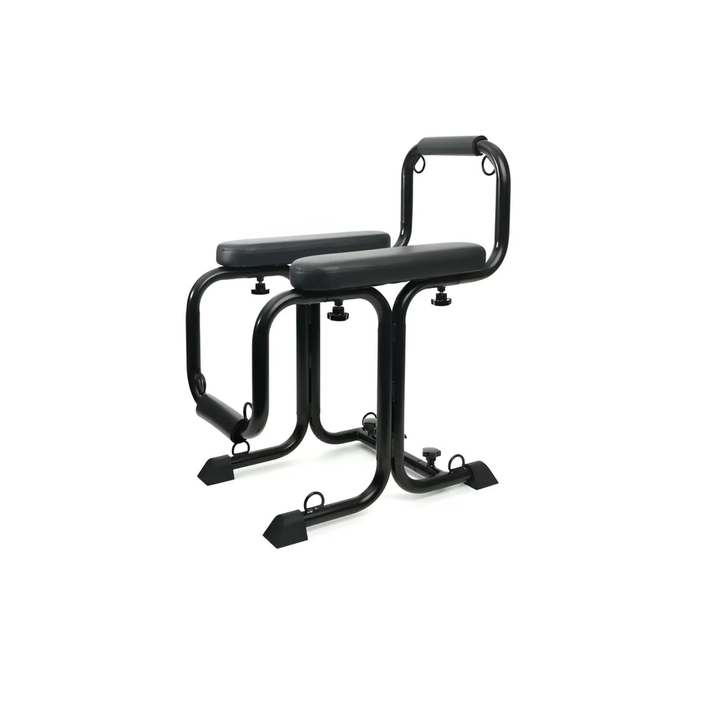 Black metal exercise bench with padded seat and backrest for sport fucker mod love seat fitness workouts
