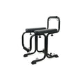 Black metal exercise bench with padded seat and backrest for sport fucker mod love seat fitness workouts