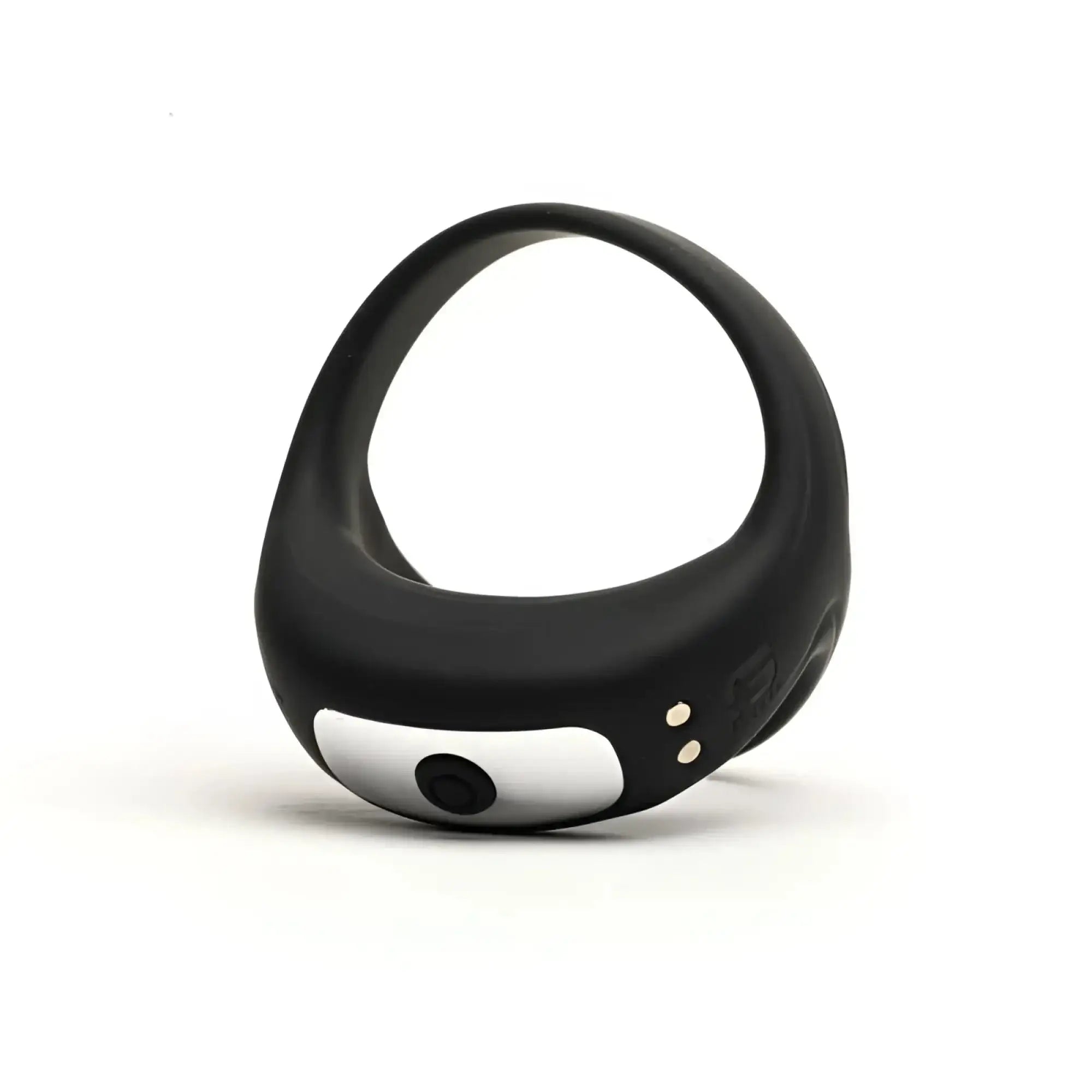 Black silicone sport fucker motovibe sling cock ring with white panel button and two small circular sensors