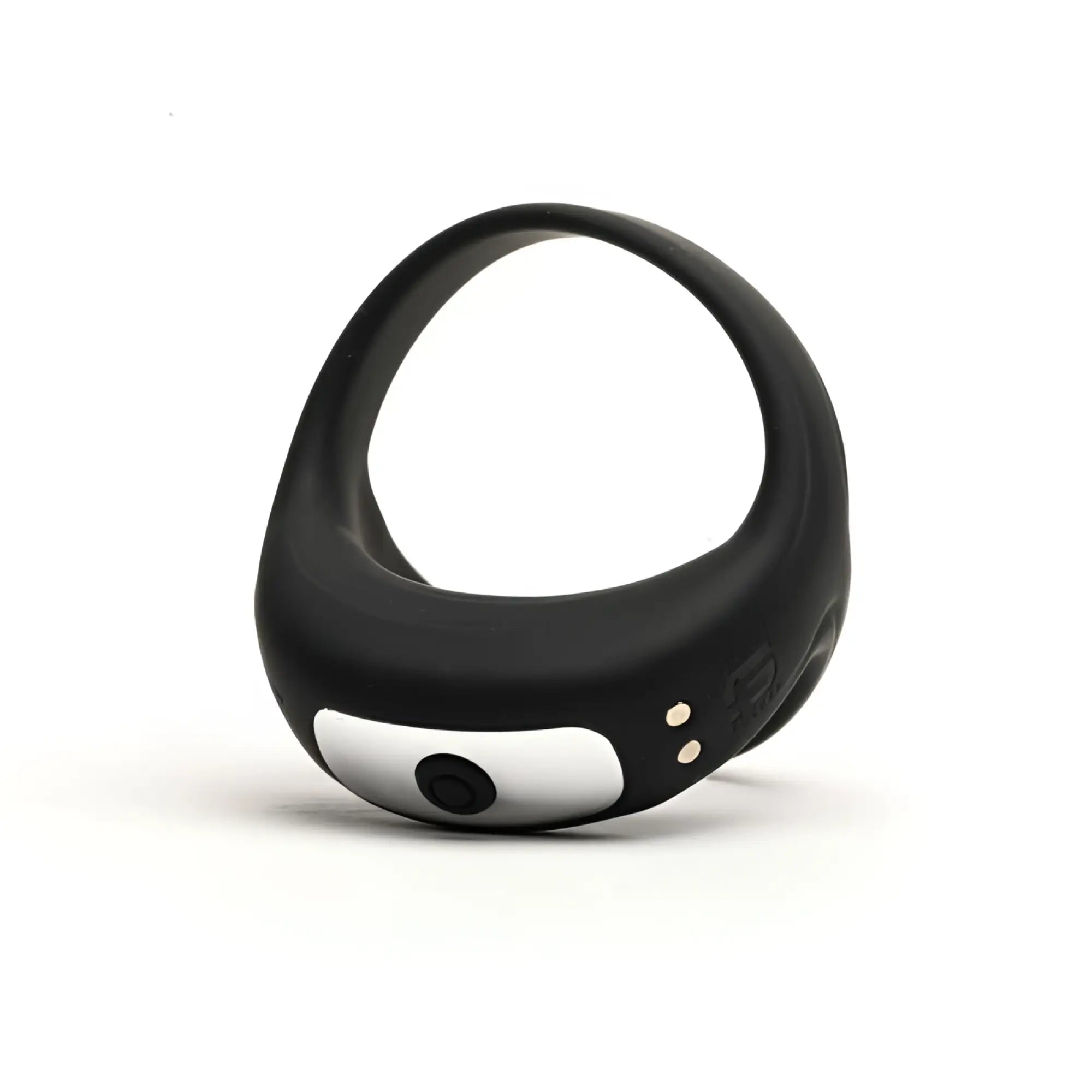 Black silicone sport fucker motovibe sling cock ring with white panel button and two small circular sensors