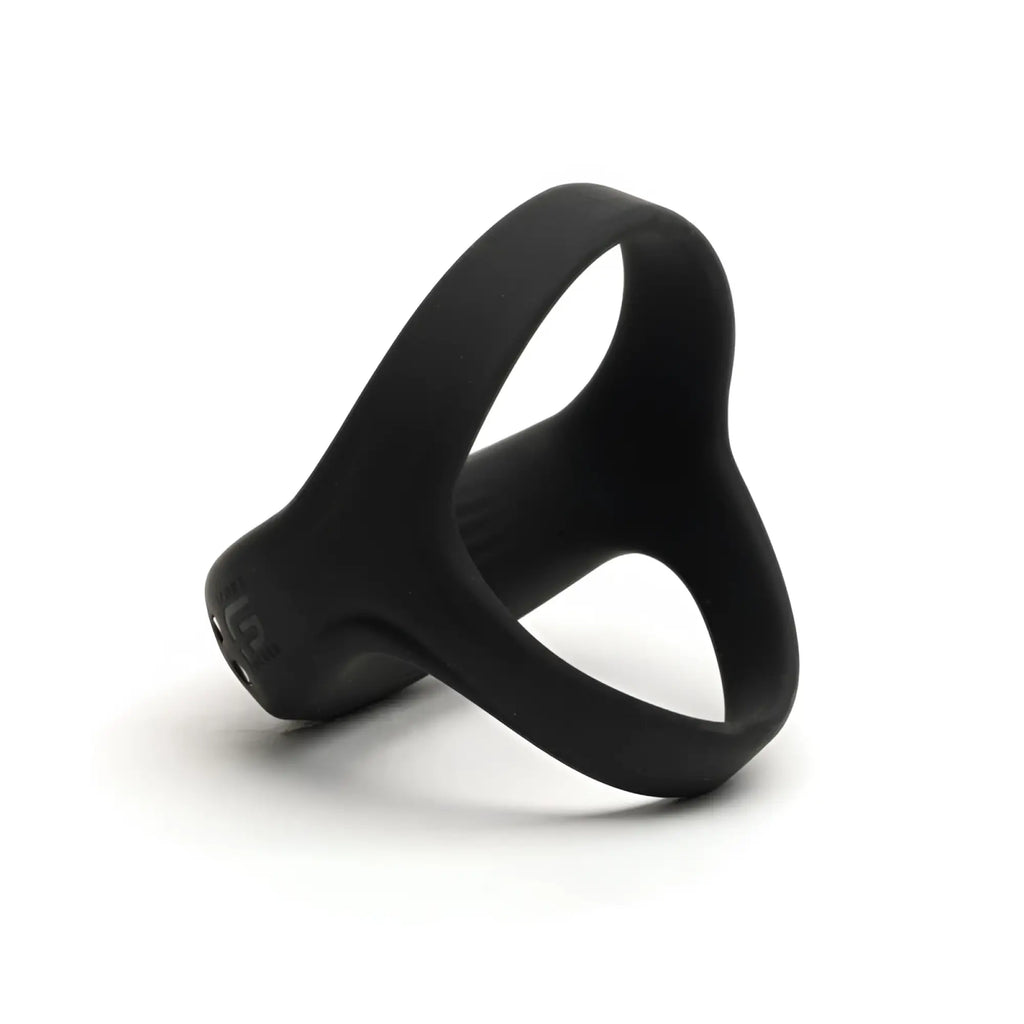 Black silicone sport fucker motovibe sling cock ring with y-shaped design and textured grip for secure wear