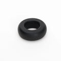 Black silicone sport fucker muscle ring with embossed branding showcasing durable and flexible design