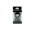 Black silicone sport fucker ring in clear packaging with green sport fucker branding from nutt job set by sport fucker black