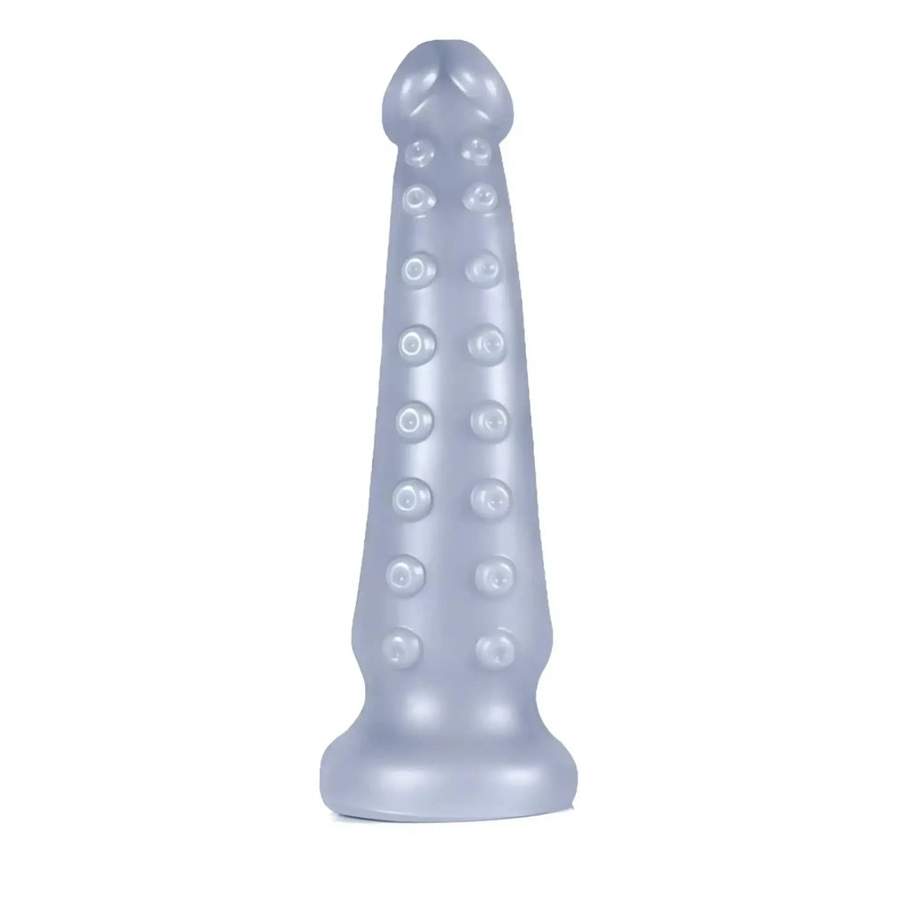 Gray silicone octopus-shaped dildo with textured suction cups along its body sport fucker octocock medium m