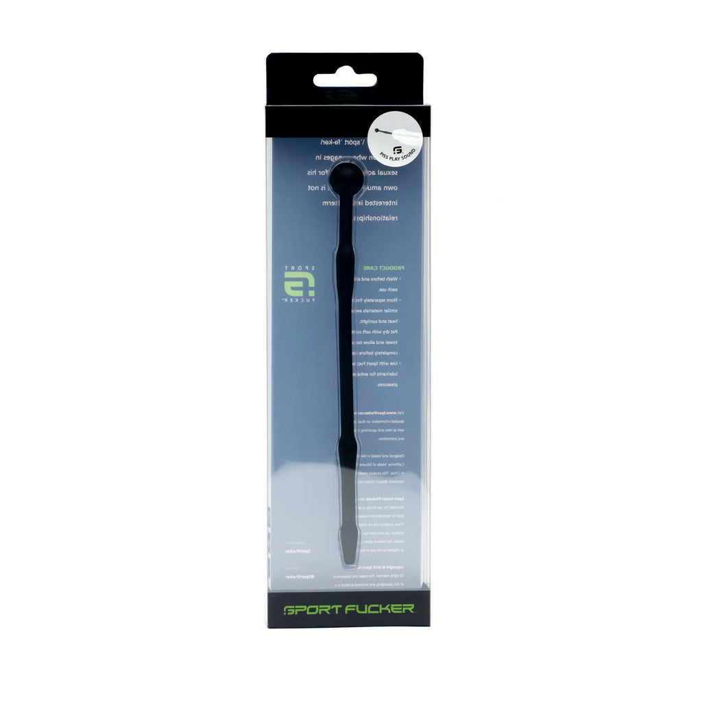 Black plastic sport fucker piss play sound tool in clear packaging designed for sport use and sound effects