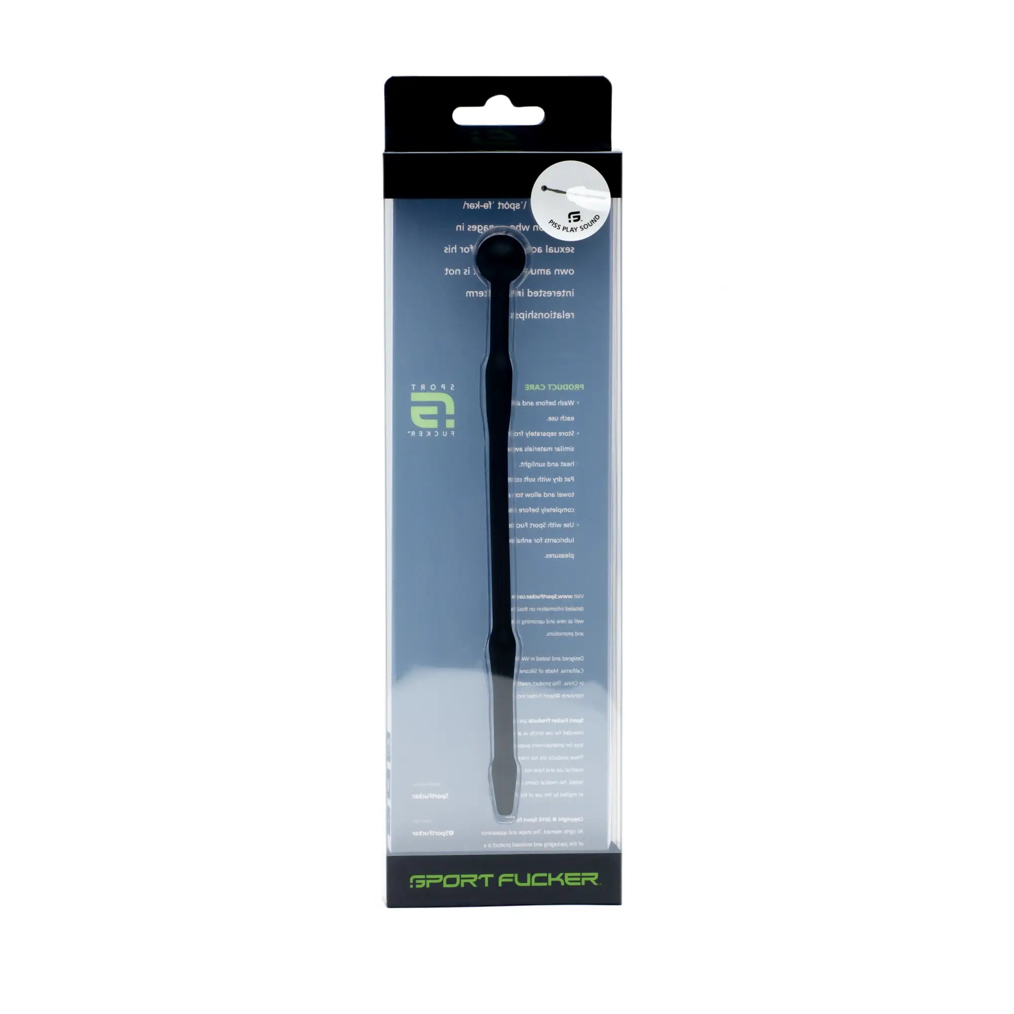 Black plastic sport fucker piss play sound tool in clear packaging designed for sport use and sound effects