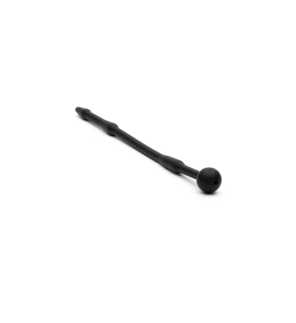 Black silicone sport fucker piss play sound urethral stimulator with rounded ball and tapered tip