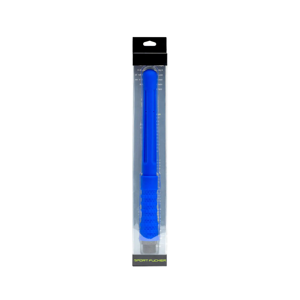 Blue silicone sport stick in clear packaging with black header and footer for Sport Fucker PowerShot Nozzle 10in