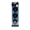Sport fucker black rubber cockring 3 pack with rubber grip rings in clear plastic package with green branding