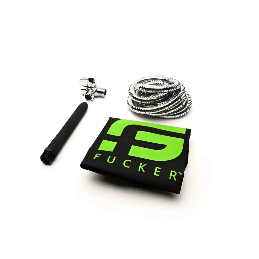 Sport fucker shower kit black 6in features a black and neon green shower hose with chrome fittings for durable use