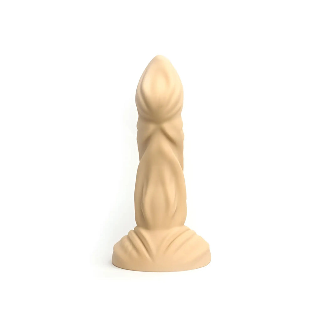 Beige silicone sport fucker sphinx liquid silicone dildo medium m with textured surface and flared base