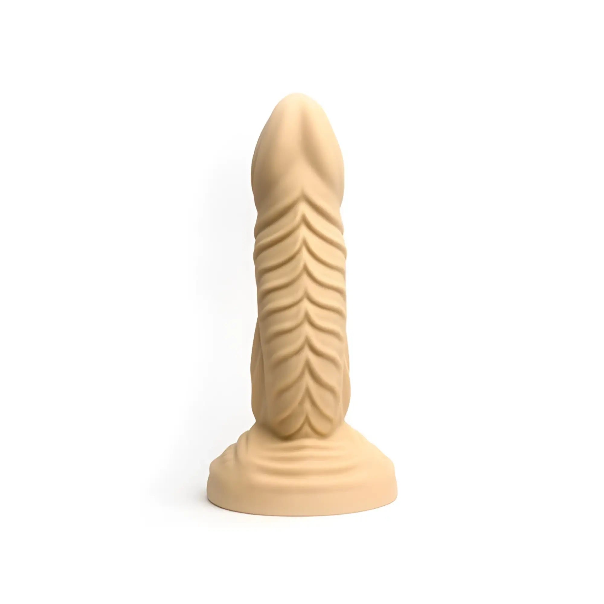 Beige sport fucker sphinx liquid silicone dildo medium m with textured ridges and rounded base