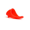 Bright red silicone finger grip with smooth curved design for sport fucker tailslide cock and ball use