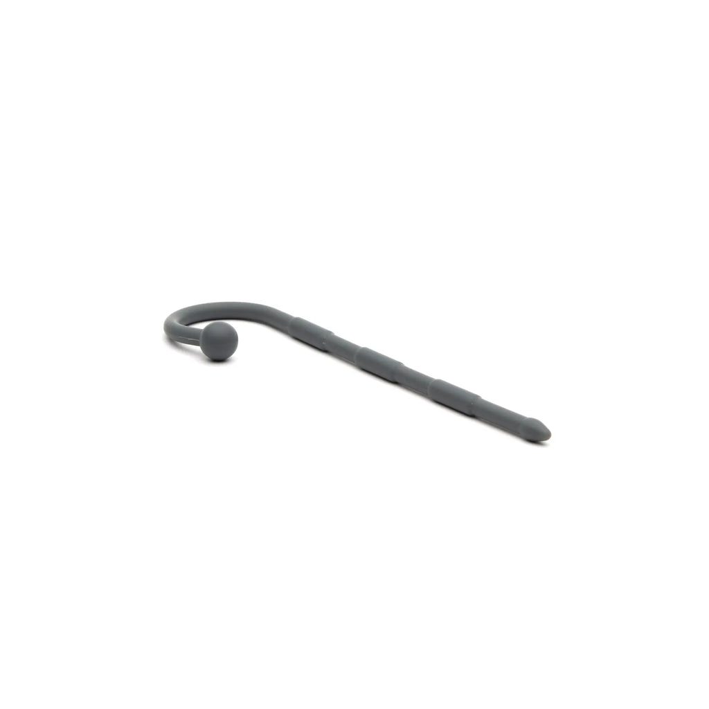 Gray silicone Sport Fucker Ultra Sound prostate massager with rounded handle and textured grip for comfortable use
